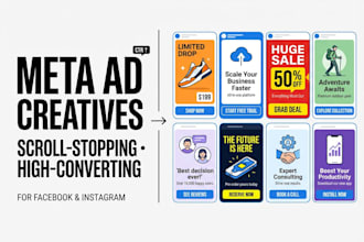 design high converting static ad images for meta