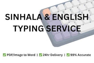 do professional sinhala and english typing and data entry