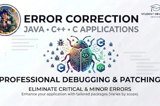 debug and fix your c, cpp and java code issues