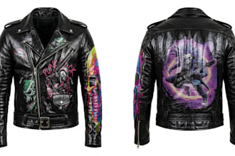 design a custom leather graffiti jacket new streetwear style