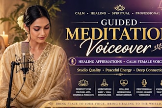 record guided meditation voiceover with healing affirmations