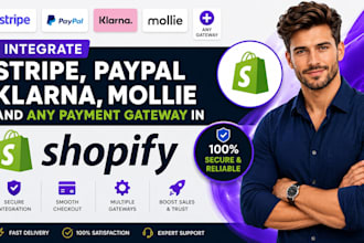 integrate stripe, paypal klarna, mollie and any payment gateway in shopify