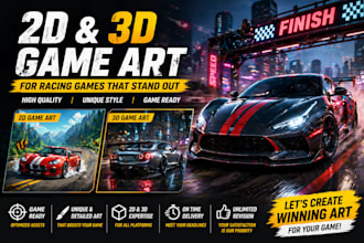 develop 3d car racing, car racing game, video game 3d car model 3d car design