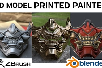design, 3d print and paint 3d mask oni anime mask cosplay halloween mask helmet