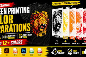 make high quality screen printing separations up to 12 colors with pantone codes