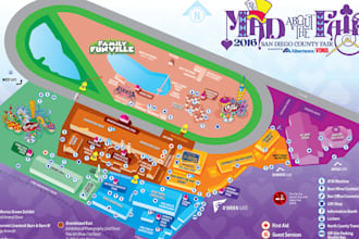 design a custom illustrated event or festival map