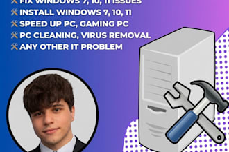 repararo, soluciono problemas y optimizo pcs y portátiles windows