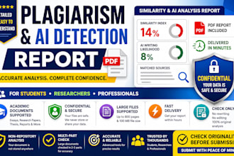 provide both plagiarism similarity and ai detection reports with fast delivery