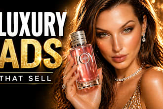 create luxury beauty ads for skincare, perfume and cosmetics brands