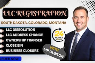 do llc registration in south dakota, montana, colorado, registered agent, amazon