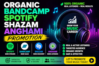 do organic bandcamp spotify shazam anghami promotion