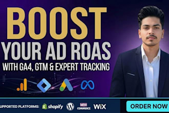 set up ga4, google ads, GTM, and meta pixel tracking for shopify and ecommerce