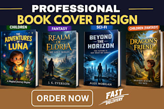 design professional book cover for amazon kdp, children book, fantasy and sci fi