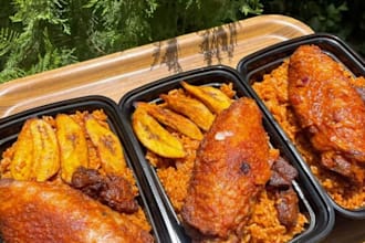 prepare jollof rice and chicken
