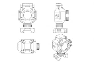 create detailed black and white patent illustrations