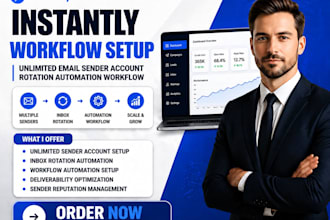 setup instantly unlimited email sender account rotation automation workflow