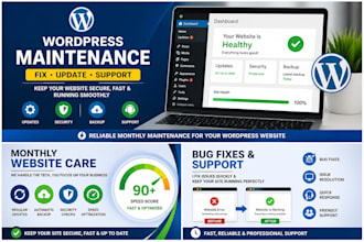 maintain your wordpress website with monthly support and fixes