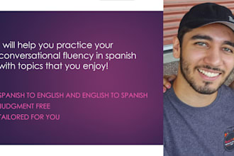 be your conversational level spanish or english tutor