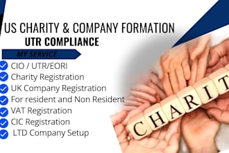 do uk charity,eori,cic,cio, paye,vat registration, utr compliance,vat oss