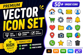 design professional modern custom app icons and icon sets