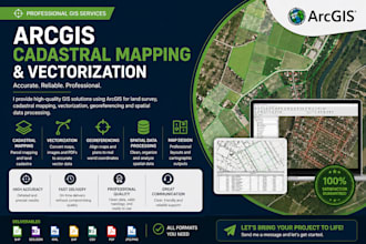 digitize maps, cadastre parcels and vectorize in arcgis