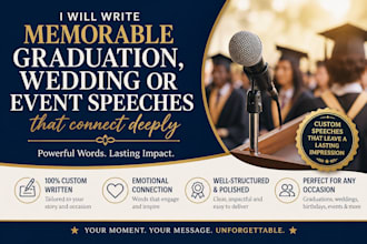write memorable graduation, wedding or event speeches that connect deeply