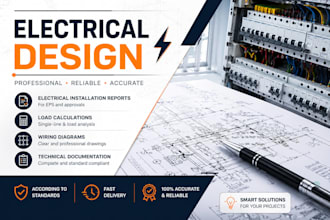 create electrical installation report, load calculation and wiring diagrams