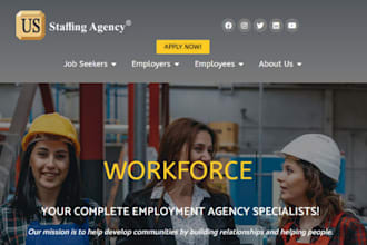 design wordpress employment agency website workforce hiring portal website