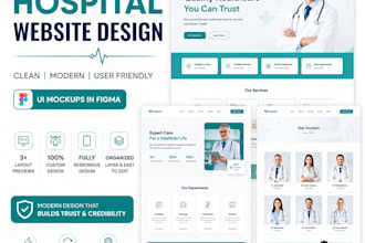create modern hospital website design UI UX