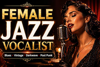 be your female jazz vocalist, dixieland, blues, darkwave, vintage song,post punk