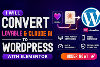 convert lovable to wordpress, claude ai website to elementor