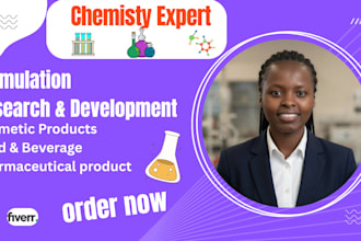 research , develop and formulate cosmetics and food products