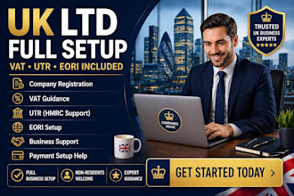 set up UK ltd company with vat utr eori and business support