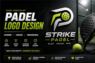 design modern sports logo for padel brands