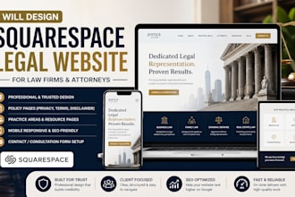 design a professional squarespace legal website for  law firms and attorneys