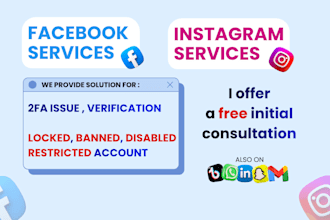 fix suspended, locked or compromised social media accounts