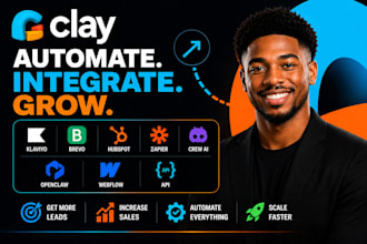 do clay com klaviyo brevo hubspot zapier automation crew ai openclaw webflow api