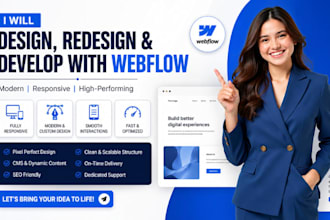 design, redesign webflow website, webflow website development, webflow website