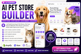ai pet store builder shopify store ai pet care app ai pet website stan store