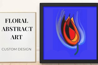 create custom abstract floral wall art for home decor