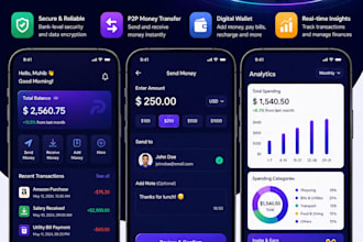 develop an online payment app, p2p money transfer app, fintech app, wallet app