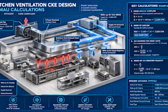 provide kitchen ventilation cke design and makeup air mau calculations