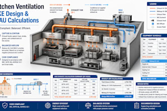 provide kitchen ventilation cke design and makeup air mau calculations