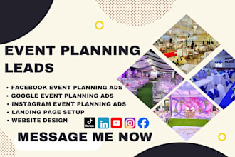 900 exclusive event planning leads party planning leads facebook ads google ads