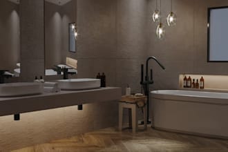 revamp luxury bathroom interior design with photorealistic renders visualization