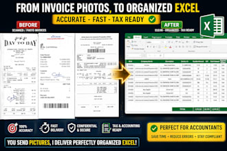 organize invoices and convert images to excel spreadsheets