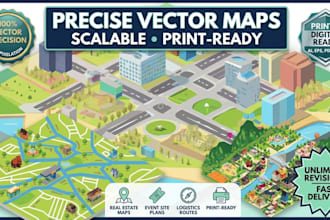 design a scalable vector map for real estate, events, or site plans