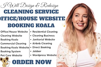 cleaning service website with booking koala, bookingkoala, booking koala website
