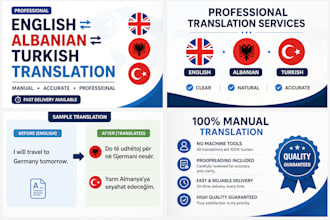 translate english, albanian and turkish