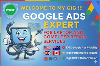 run google ads for computers, laptops, phone repair shop in the USA, worldwide